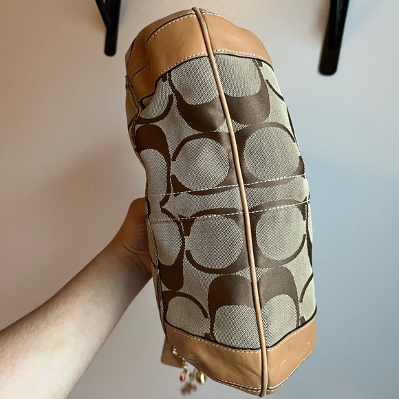 Coach Signature Brown and Tan Hobo Bag - Picture 7 of 14